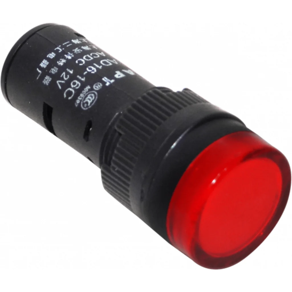 Rojo Luz Piloto LED 12VDC/AC 15mm-diametro 19mm-cabeza 45mm-altura