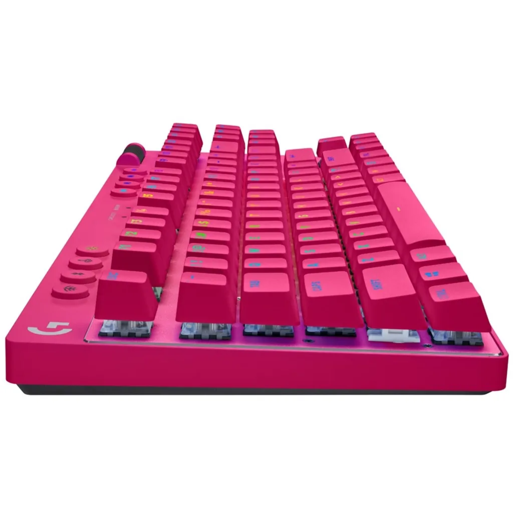 Imagen 5 de Logitech G PRO X TKL LIGHTSPEED Wireless Gaming Keyboard, Tactile Switches (GX Brown), Magenta - Teclado - sin teclado numérico - retroiluminación - Bluetooth, LIGHTSPEED - QWERTY - EE. UU. - interruptor: GX Brown Tactile - magenta
