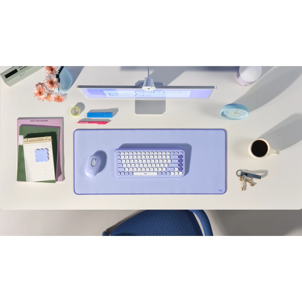 Imagen 6 de Kit Teclado Mouse Logitech Pop Icon Conectividad Inalámbrica BT Lila/Blanco