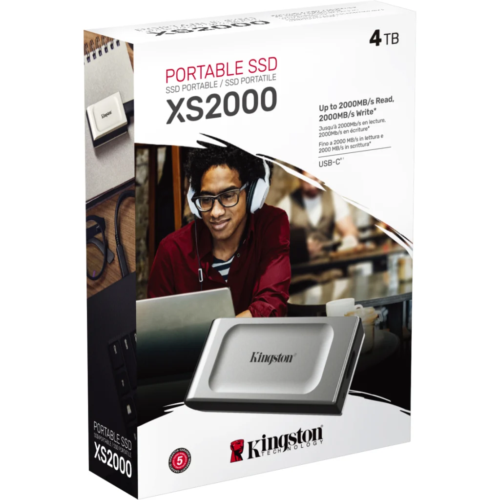 Imagen 5 de Unidad SSD Externo Kingston XS2000, 4TB USB-C 3.2 Gen 2x2 Lec2000MBs Esc2000MBs