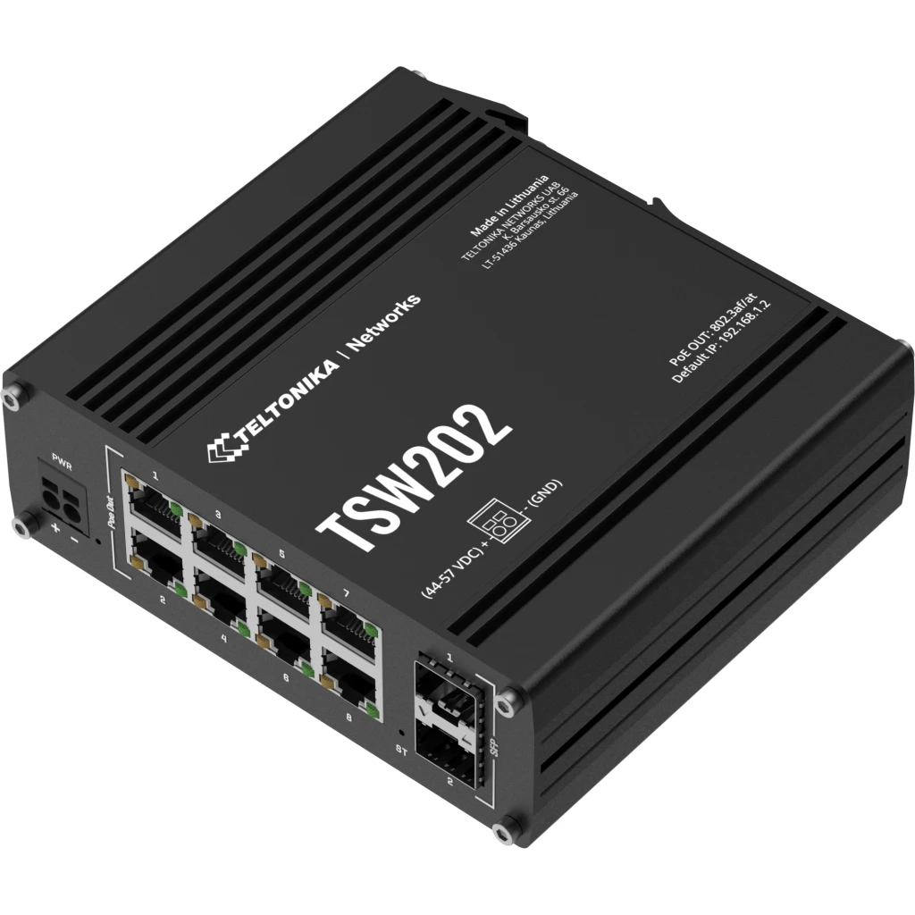 Imagen 5 de Switch Gestionable Teltonika TSW202, 8xGbE PoE/PoE+ + 2xSFP 1000BaseX