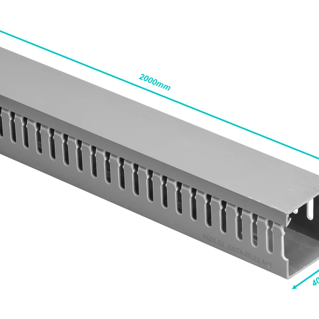Canaleta Ranurada 2mt x 40x40mm Gris para Tablero Electrico
