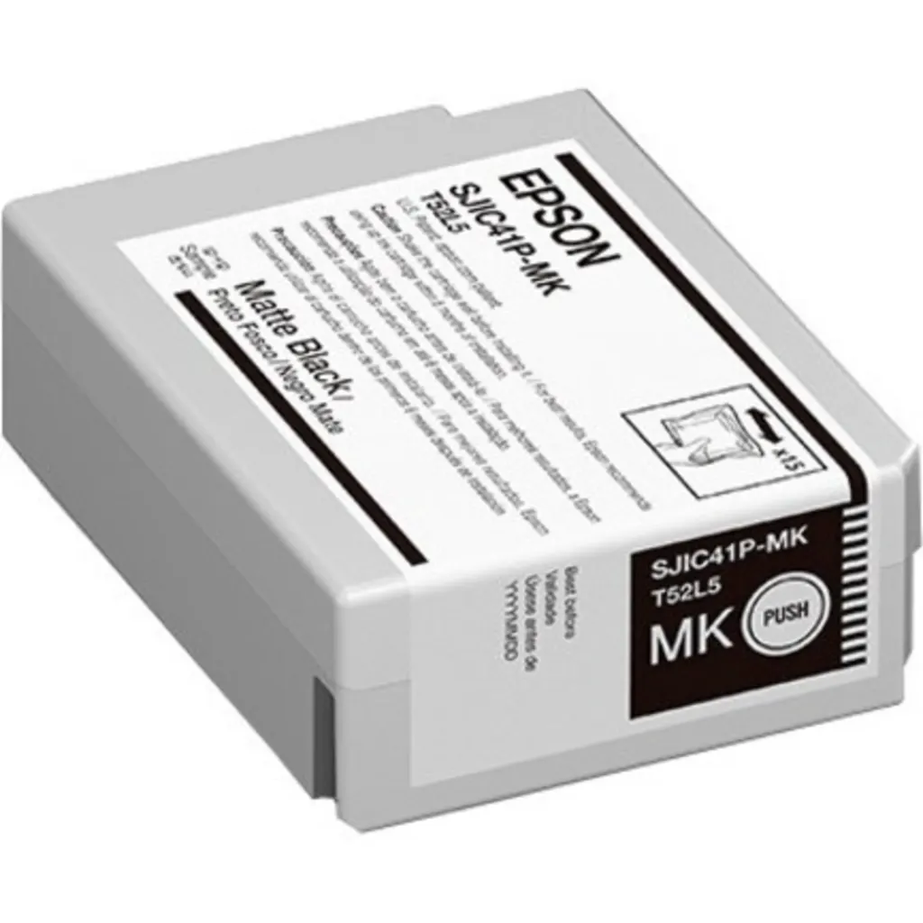 Cartridge Epson SJIC41P-MK Negro Mate para Impresora de etiquetas CW-C4000, 50ml