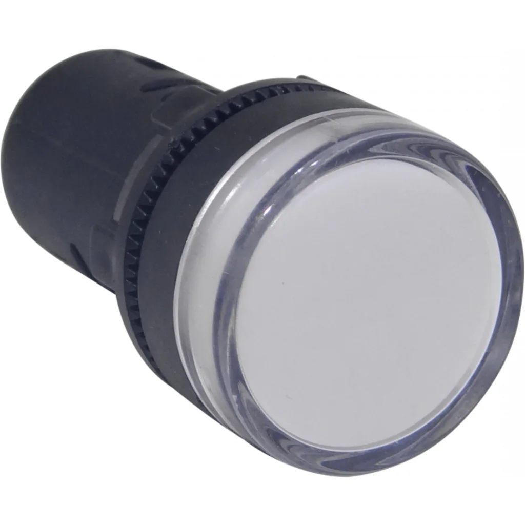 Imagen 2 de Blanco Luz Piloto LED 220VAC 20mm-diametro 28mm-cabeza 51mm-altura