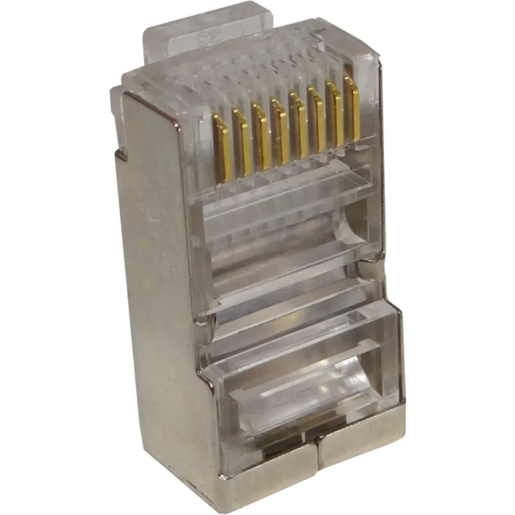 Imagen 1 de Conector RJ-45 CAT5e FTP STP Metalizado Crimpeable 100 unidades