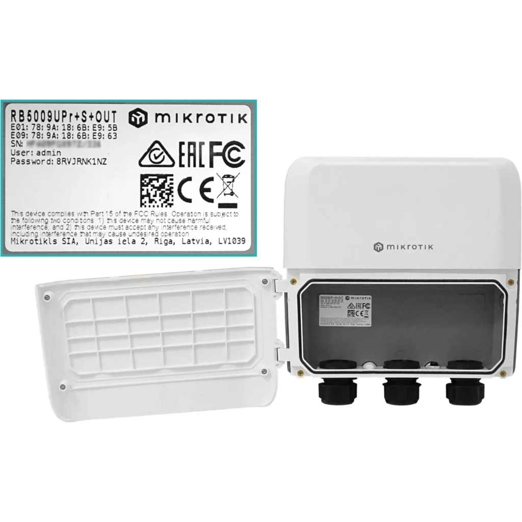 Imagen 5 de Router RB5009UPr outdoor con 7 Gigabit PoE, 1 puerto 2.5G PoE, SFP+ 10G, gabinete IP66 y RouterOS L5. Solución exterior robusta.
