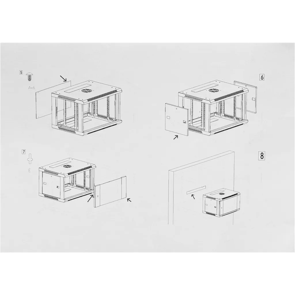 Imagen 5 de LINKMADE Desarmado 6U 45CM-Fondo Pared Muro Rack