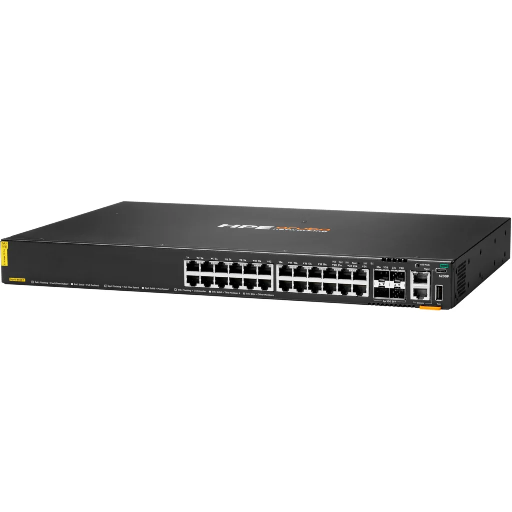 Imagen 1 de Switch HPE Aruba CX 6200F 24G PoE Clase-4 4 SFP+ 370 W