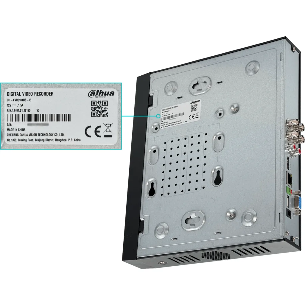 Imagen 1 de DAHUA IP 4-CH 5MP HDMI VGA USB 2-RCA-H 1xSATA16TB WizSense XVR5104HS