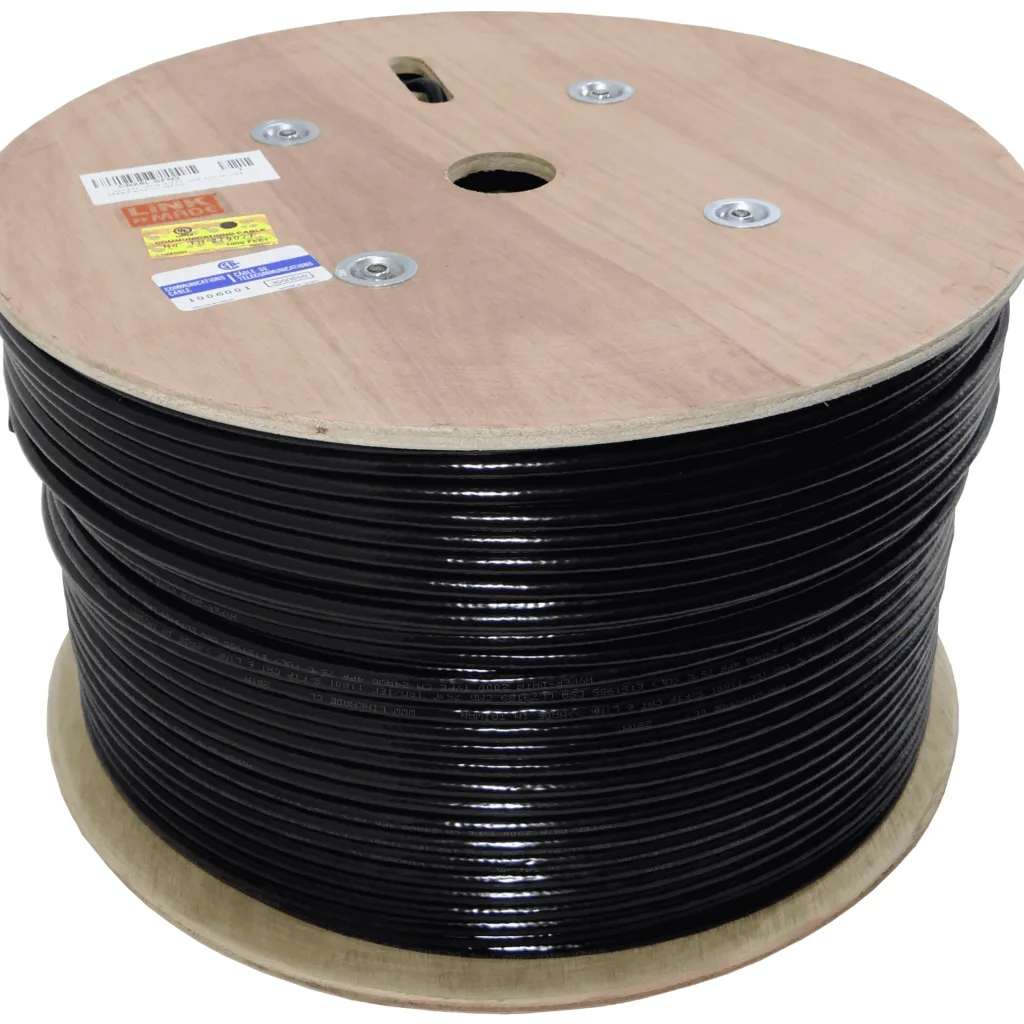Imagen 2 de LINKMADE CABLE 300MT SF/UTP EXTERIOR CAT6 NEGRO UNIFILAR
