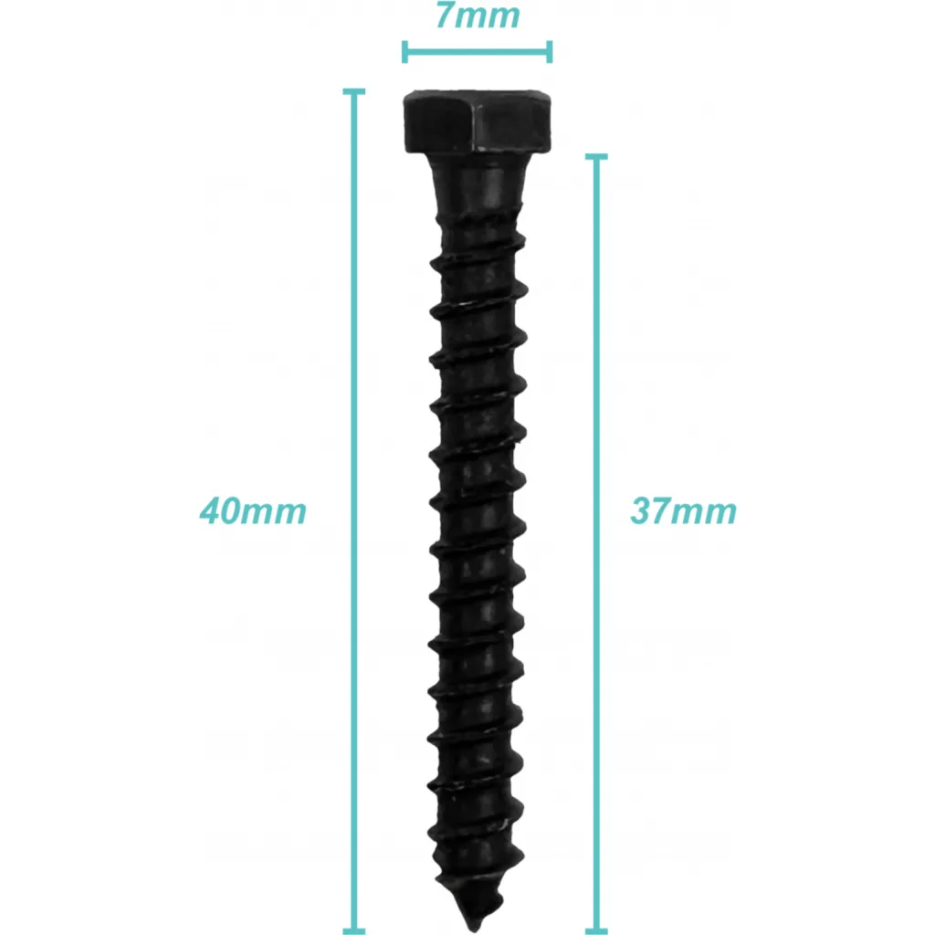 Imagen 3 de 100-unids. Tornillo Tirafondo 3/16 X 1.1/2-pulgadas Negro 603048001