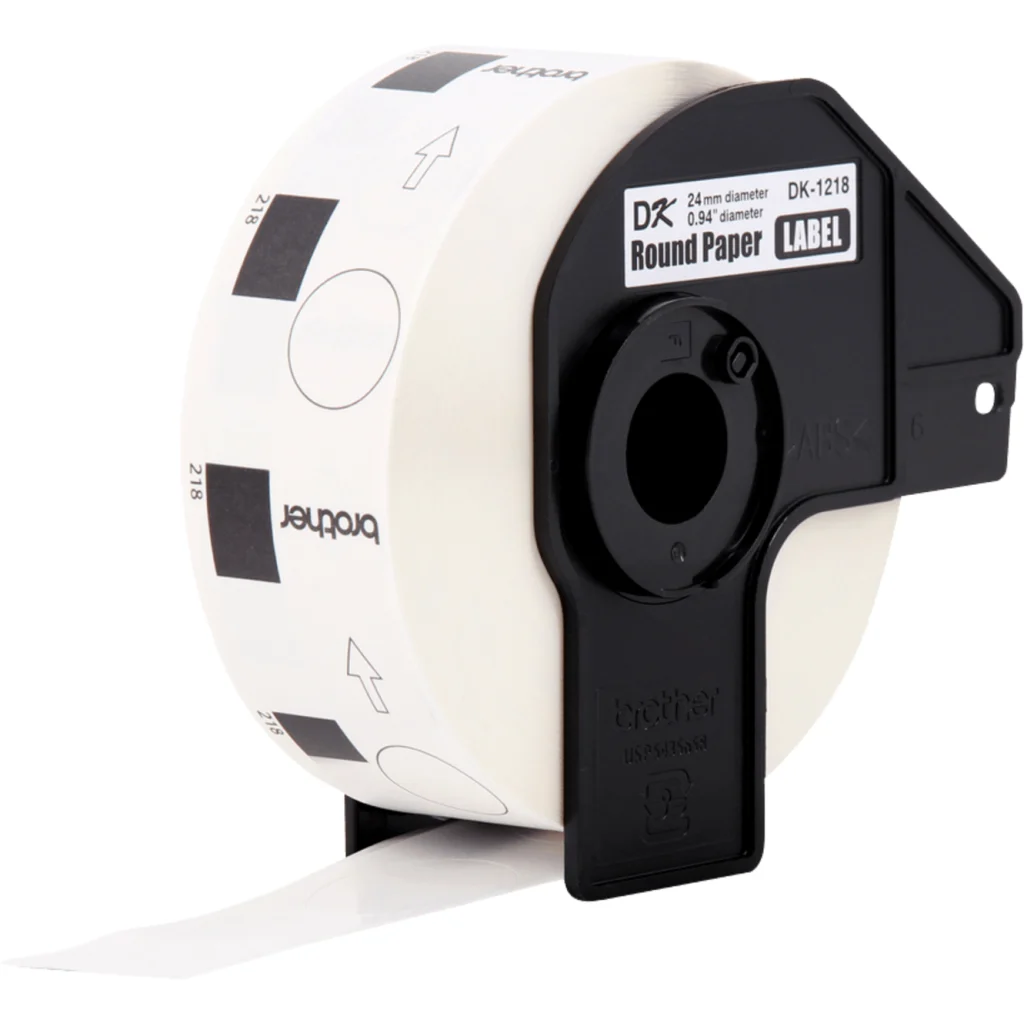 Brother 24mm-Diametro 1000-Etiquetas Adhesivas Papel Blanco para-QL