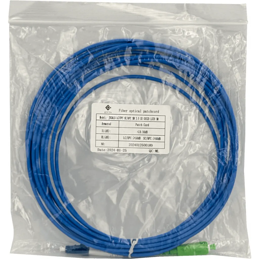 Imagen 1 de LSZH Blindado 5mt LC/UPC-SC/APC SM Simplex JumperFibra 3.0mm 9/125um