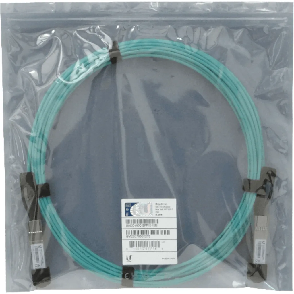 UBIQUITI 10mt SFP+10Gbps Cable 3mm Fibra-MM Directa UACC-AOC-SFP10-10M