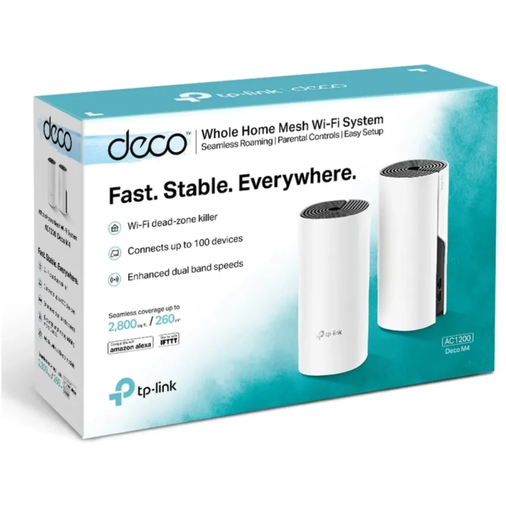 Imagen 3 de Deco M4(2-pack). Pack 2 Router WiFi Home Mesh AC1200 doble banda (867Mbps en 5GHz y 300Mbps en 2.4GHz) 2 puertos 1Gb