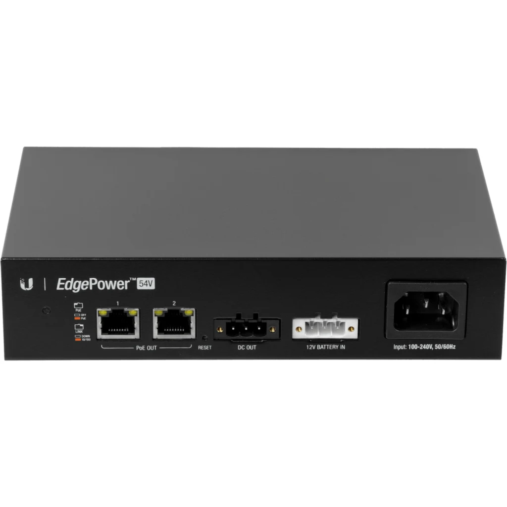 UISP EP-54V-72W UBIQUITI 2-PoE54V 72W Fuente Carga Bateria Control UISP-IP 100-240VAC