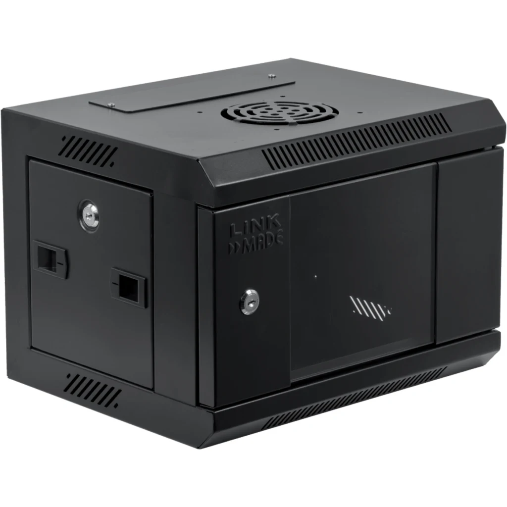 Imagen 4 de LINKMADE Rack 4U 10-Pulgadas-Ancho 30cm-Fondo Negro Puerta-Vidrio