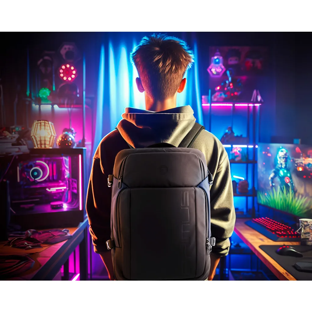 Imagen 10 de Primus Gaming - Notebook carrying backpack - 17" - 100% polyester - black and purple