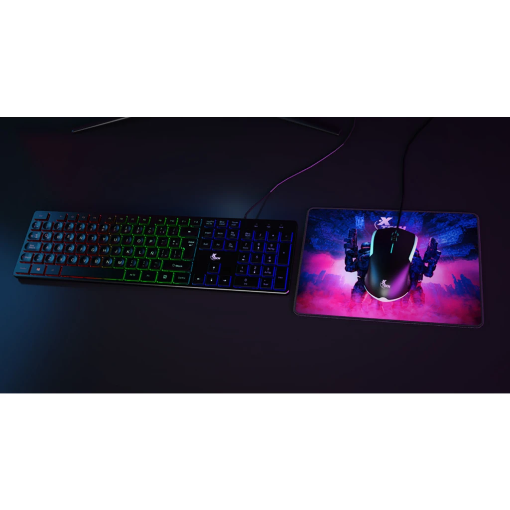 Imagen 2 de Kit Teclado Mouse MousePad XTech XTK-535S, Tec Español, Mouse 1200dpi, MPd 30*25