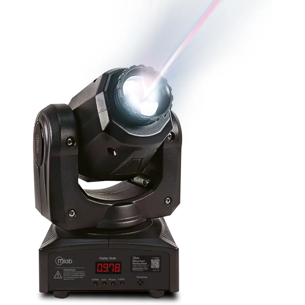 MLAB LUZ FIESTA ROBOT MOVING HEAD SPOT LIGHT 1 LED CREE 12W MIC MUSIC RGBW