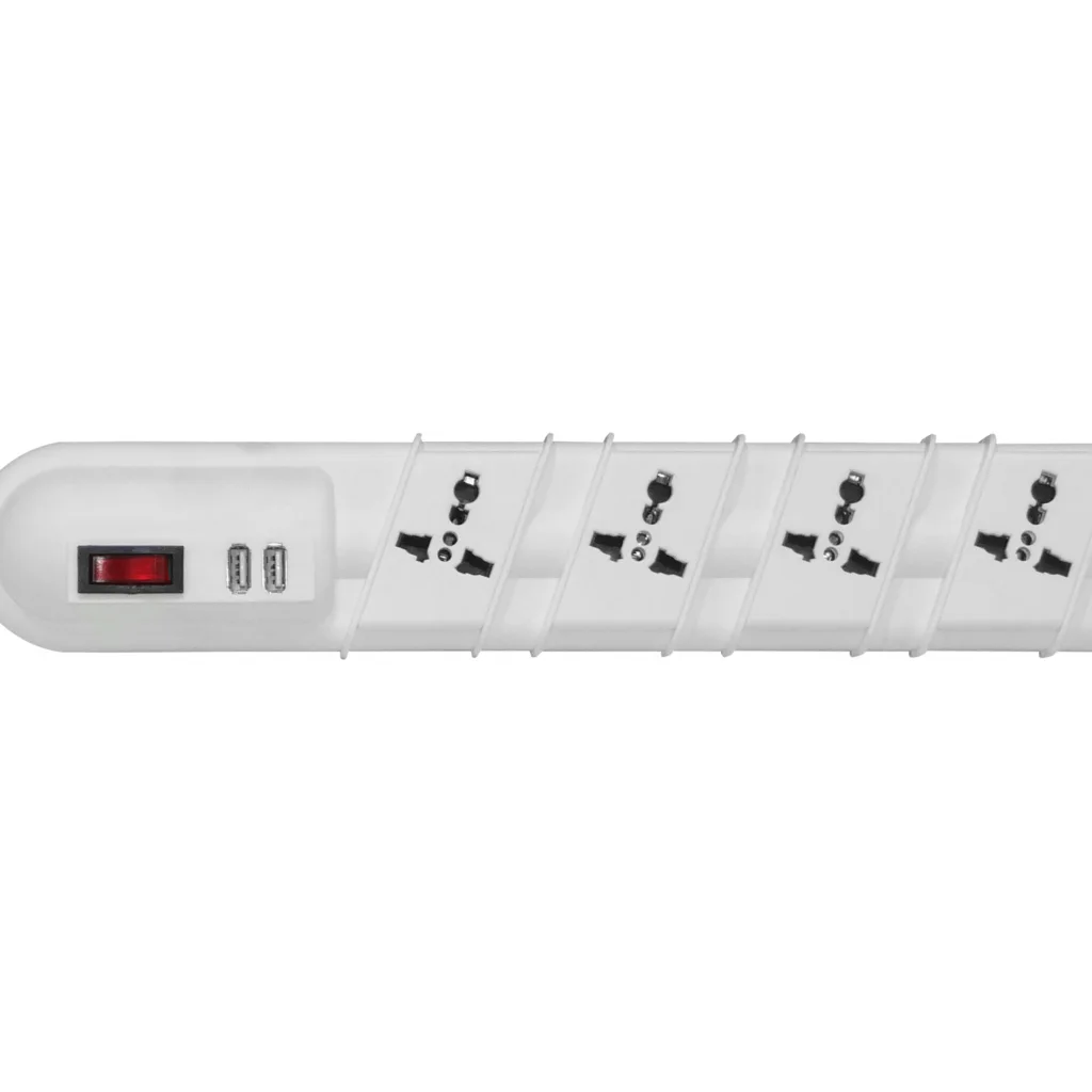 RITTIG Blanco 5-Mult 2-USB5V Alarg 3mts 10A-250V 2200W Piloto-Interrup
