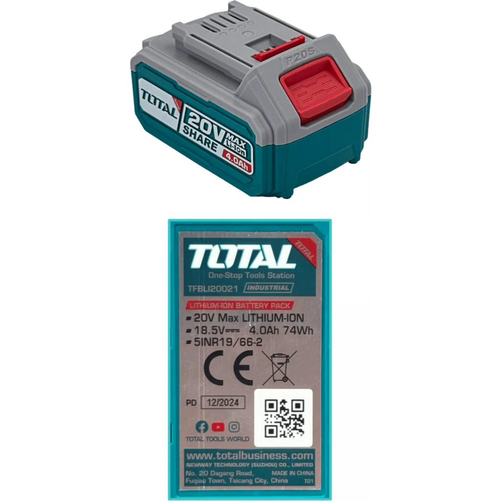 TOTAL P20S 20V 2x4A Baterias Litio Taladro 1,5-13mm TIDLI20968