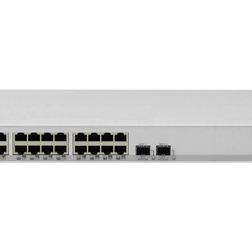 Imagen 1 de Switch Mikrotik 24-1000 2-SFP/SFP+10G 10-30V PoE-in Switch Smart SwOS Rack