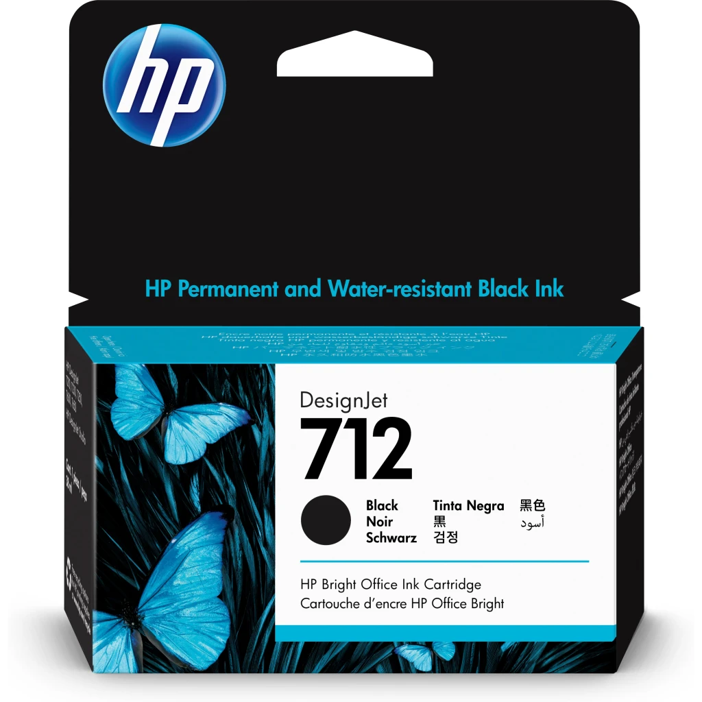 Cartridge HP 712 Negro para Impr DJ T210 T230 T250 T630 T650, 38ml