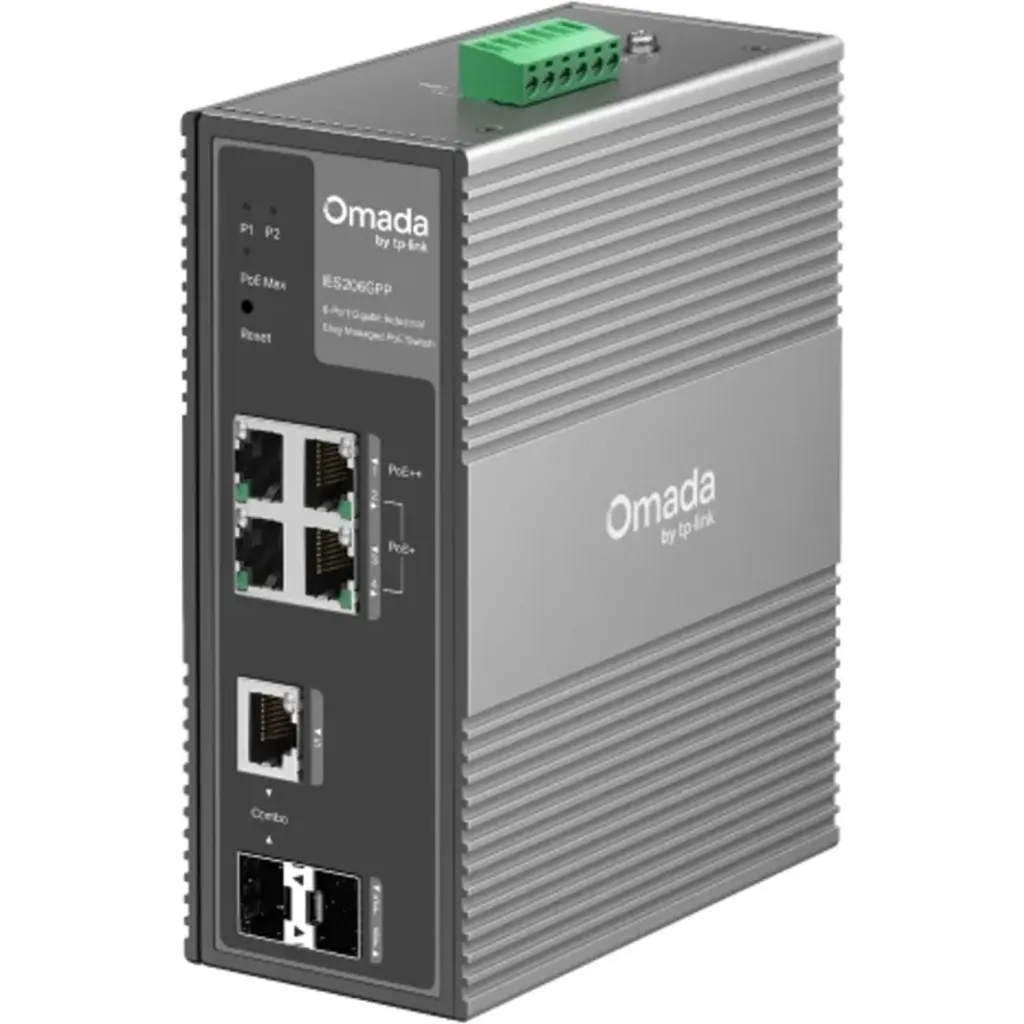 Omada 6-Port Gigabit Industrial Easy Managed Switch with 3-Port PoE+ and 1-Port PoE++
