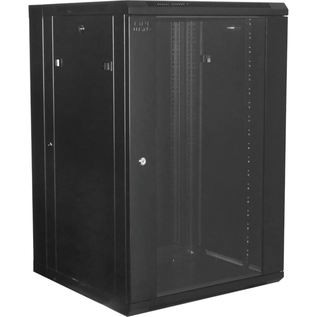Imagen 3 de LINKMADE 18U RACK DOBLE BISAGRA 60CM-FONDO NEGRO INC-2U