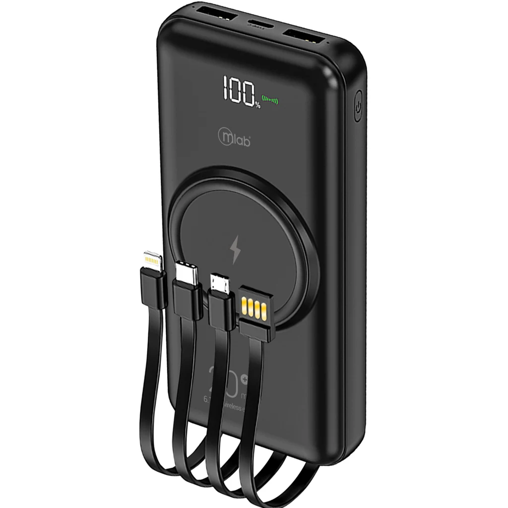 Imagen 0 de MLAB POWERBANK INALAMBRICO 20.000mAh CARGADOR PORTATIL LCD BIG WIRELESS ENERGY 6