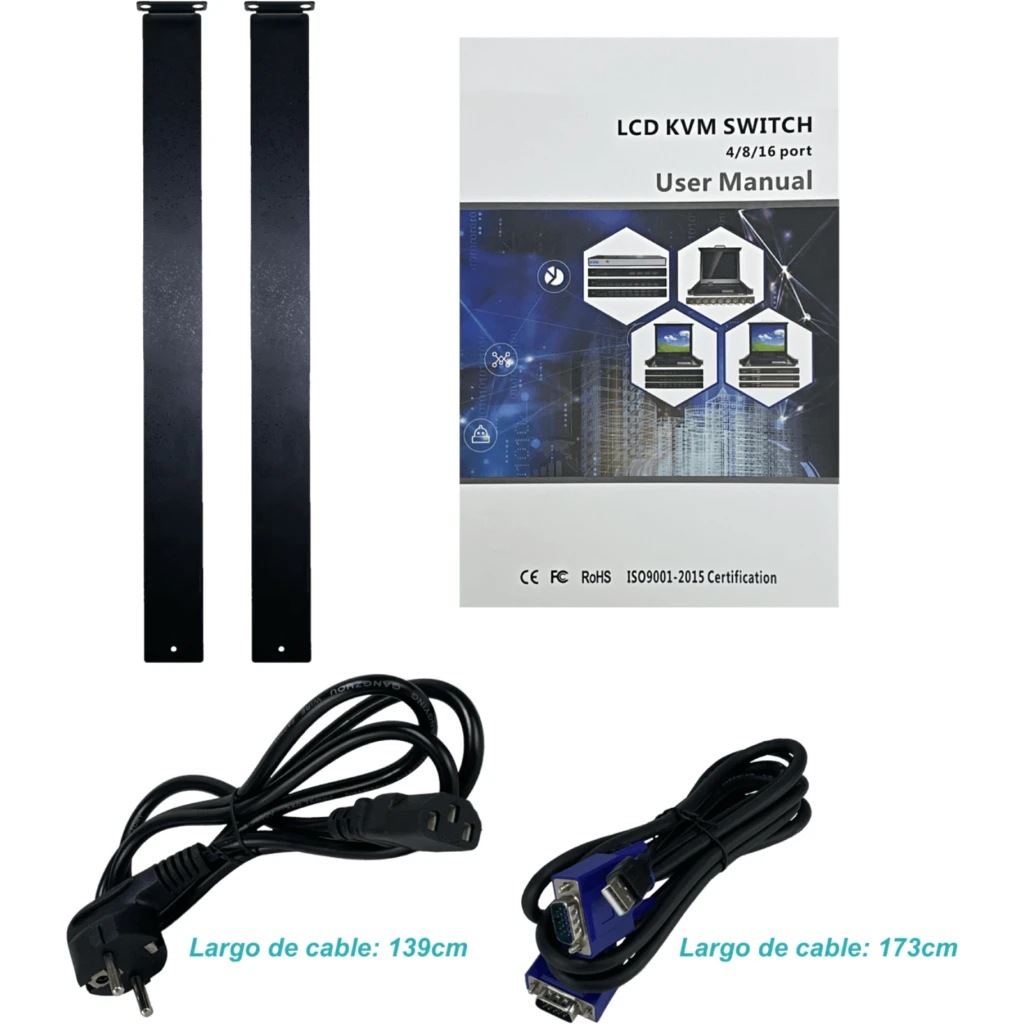 Imagen 6 de Consola Monitor 1-VGA Teclado Trackpad 1-USB Rack 1U requiere-KVM