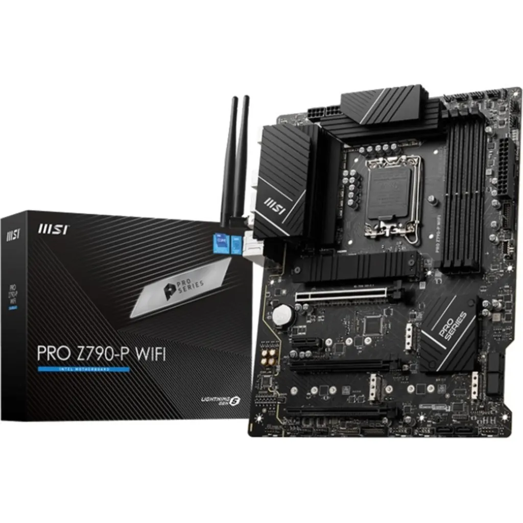 Tarjeta Madre MSI Z790-P WIFI LGA1700 13°G 4*DDR5 4*M.2 BT5.3 DP HDMIUSB 3.2 ATX
