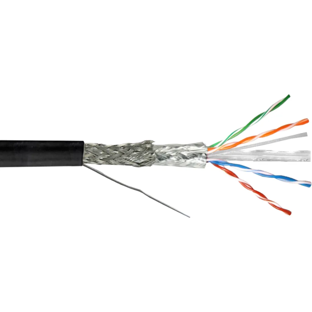 LINKMADE CABLE 100MT SF/UTP EXTERIOR CAT6 NEGRO UNIFILAR
