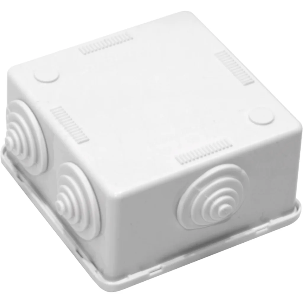 Imagen 2 de 80x80x45mm Caja Estanca Blanca 6-Conos sin-Tornillos