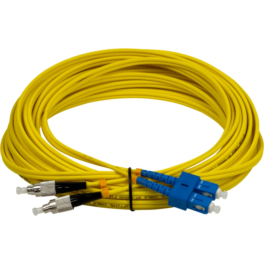 10mt SC-FC MonoModo SM Duplex Jumper Cable Fibra 9/125um 3.0mm