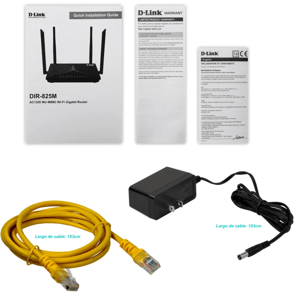 Imagen 2 de Router Wireless D-Link DIR-825M Mesh Dual-Band Gigabit AC1200 4*LAN WAN 4 Antena