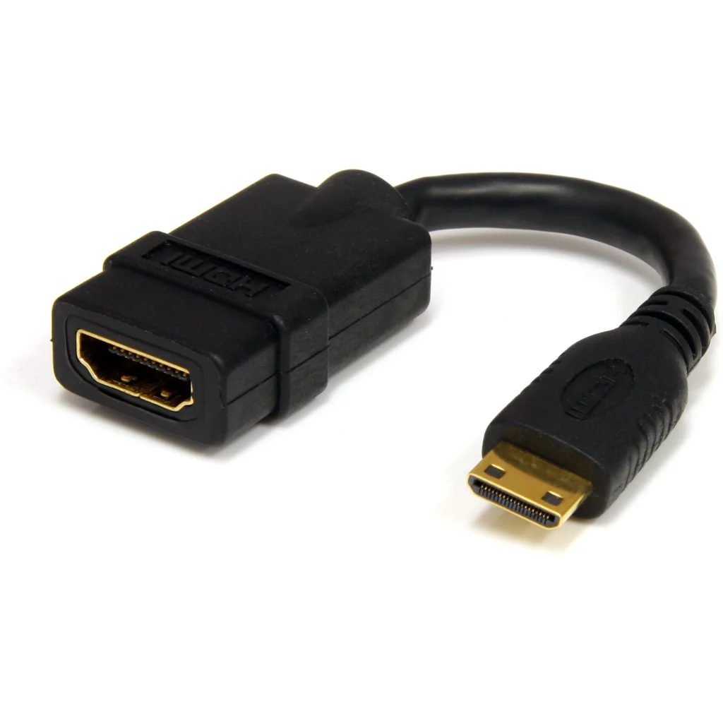Cable Adaptador Mini HDMI macho / HDMI hembra - alta velocidad 12,7 cm