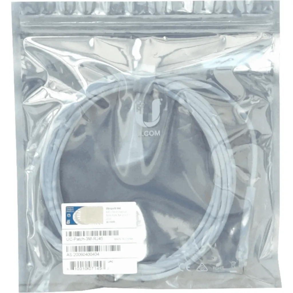 Cable de Red Ubiquiti Cat6 RJ-45 3mts Color BLANCO