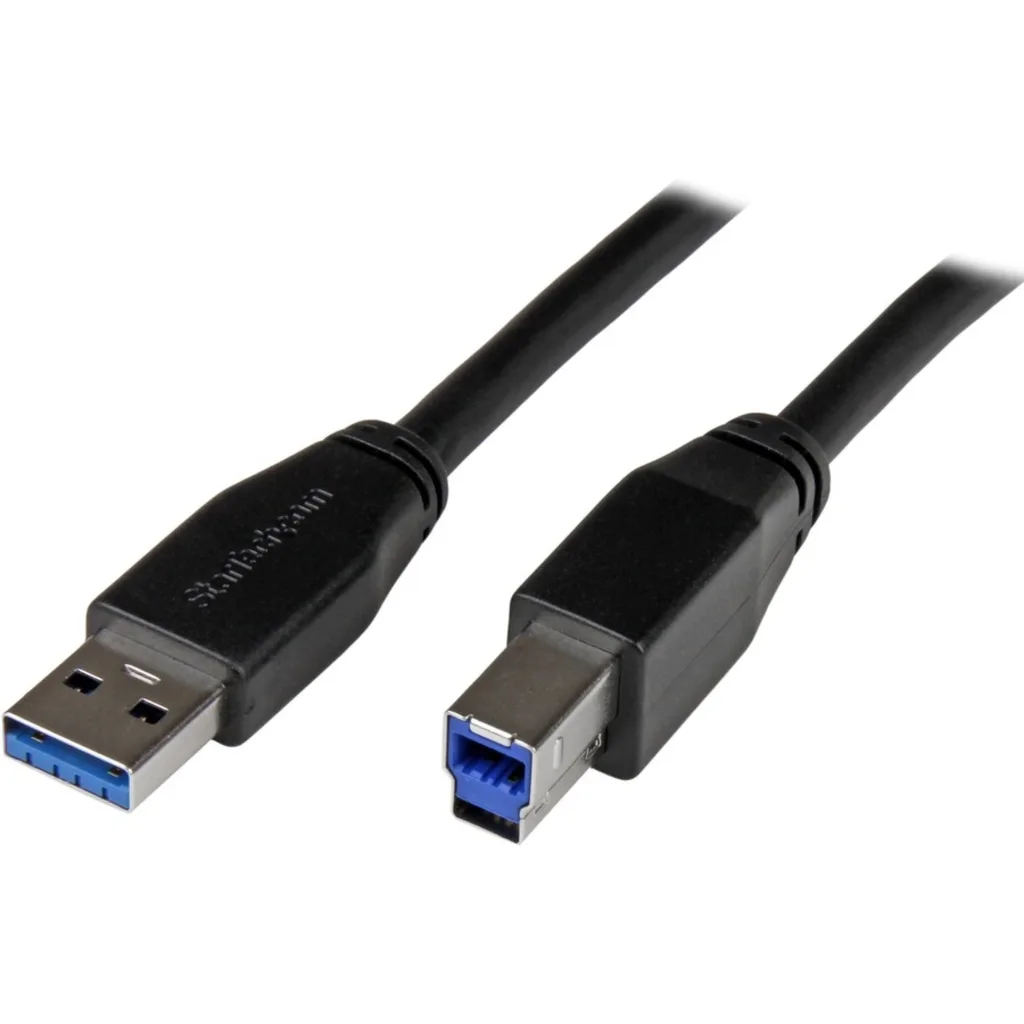 Cable USB 3.0 Tipo-A a USB Tipo-B M/M 5 Gbit/s 24/28AWG 10mts Act. Negro StarTec