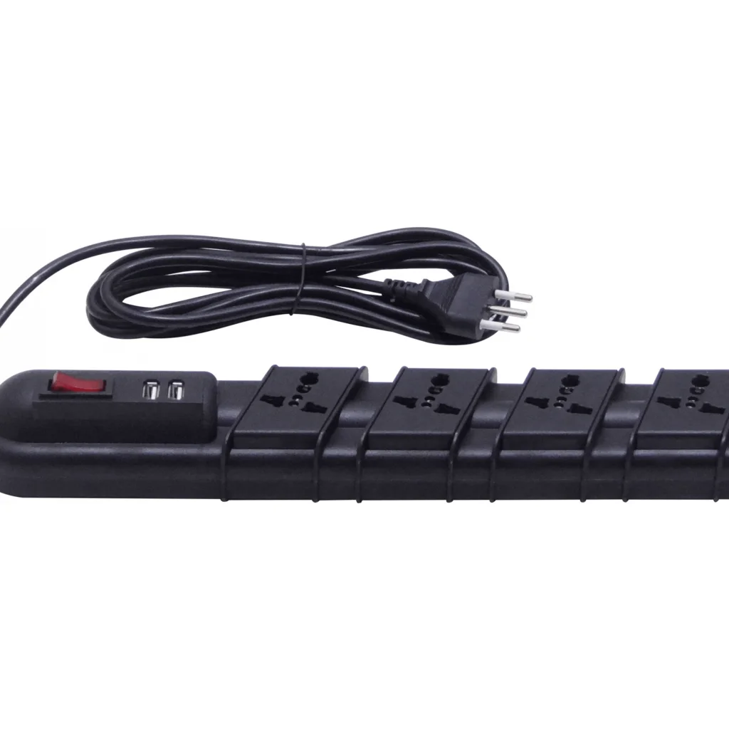 RITTIG Negro 4-Mult 2-USB5V Alarg 3mts 10A-250V 2200W Piloto-Interrupt
