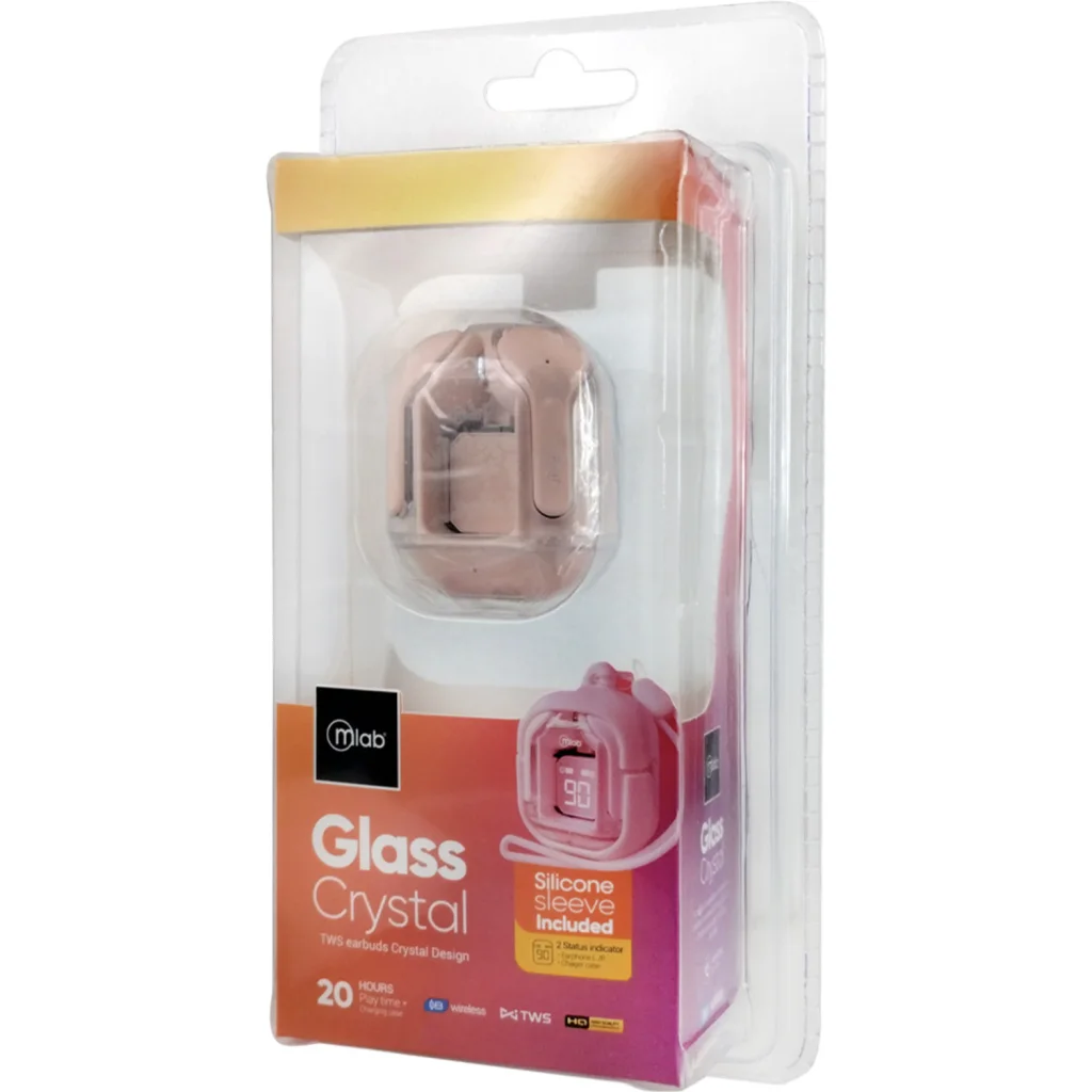 Imagen 3 de MLAB AUDIFONO TWS GLASS CRYSTAL + SILICON CASE PINK