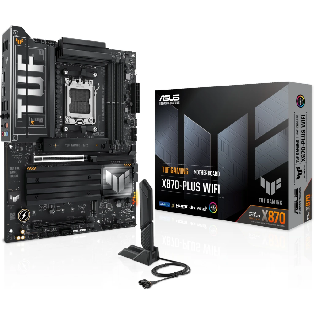 Tarjeta Madre Asus TUF GAMING X870-PLUS WIFI AMD AM5 4*DDR5 4*M.2 HDMI USB-C 