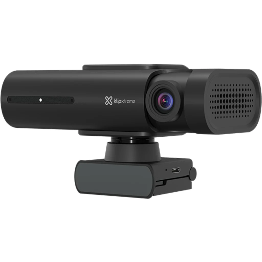 Cámara Web KlipX KWC-950, 4K UHD, Seguimiento IA 2 Micrófonos USB-C Negro
