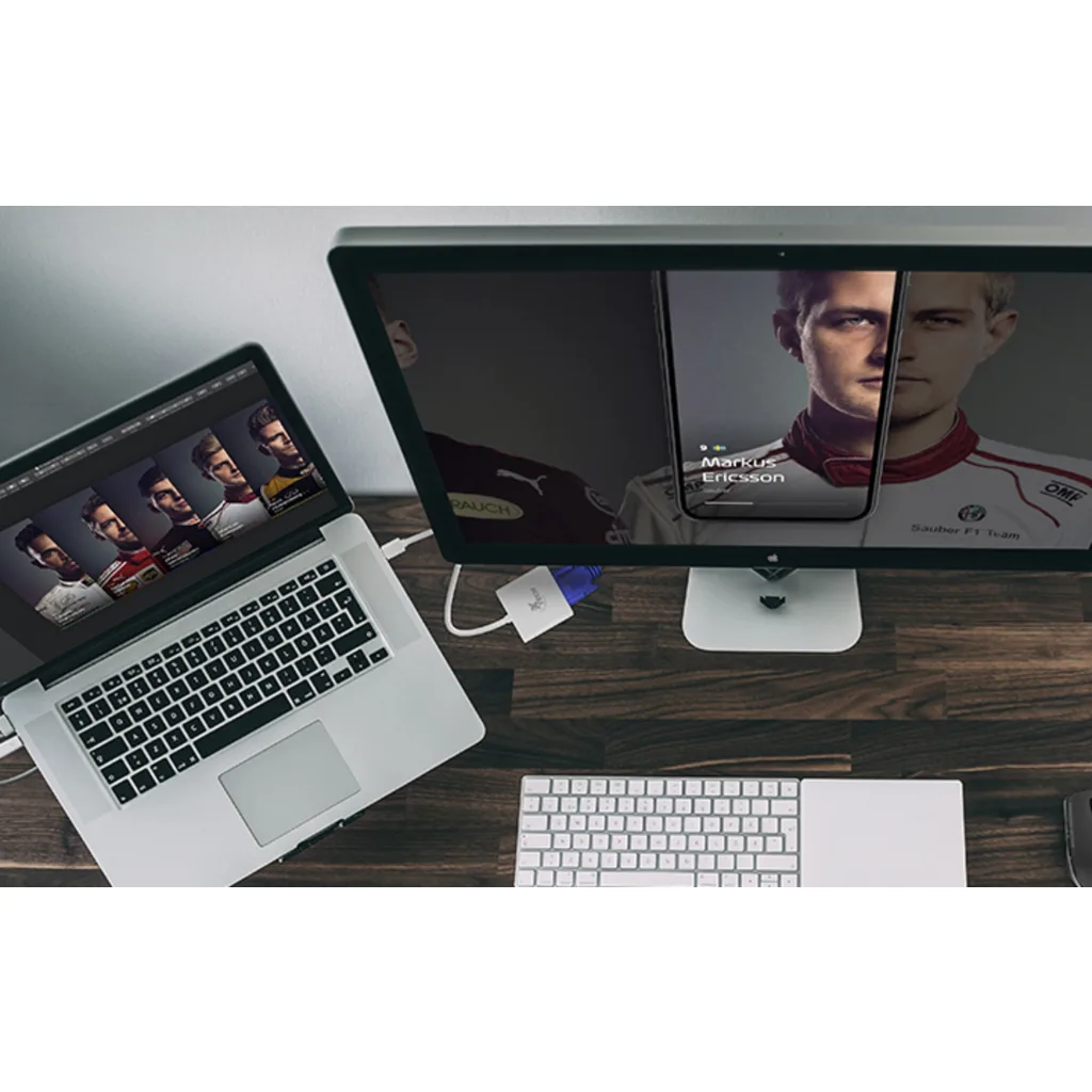 Imagen 3 de Adaptador XTech VGA Hembra con Conector USB-C Macho Long Cable 23 cm Blanco