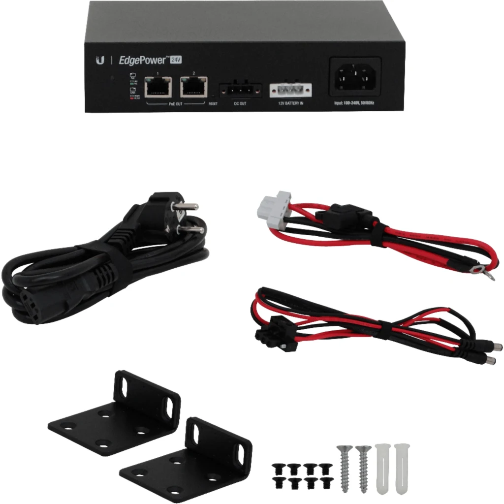 UBIQUITI 2-PoE24V 72W Fuente Carga Bateria Control UNMS-IP 100-240VAC