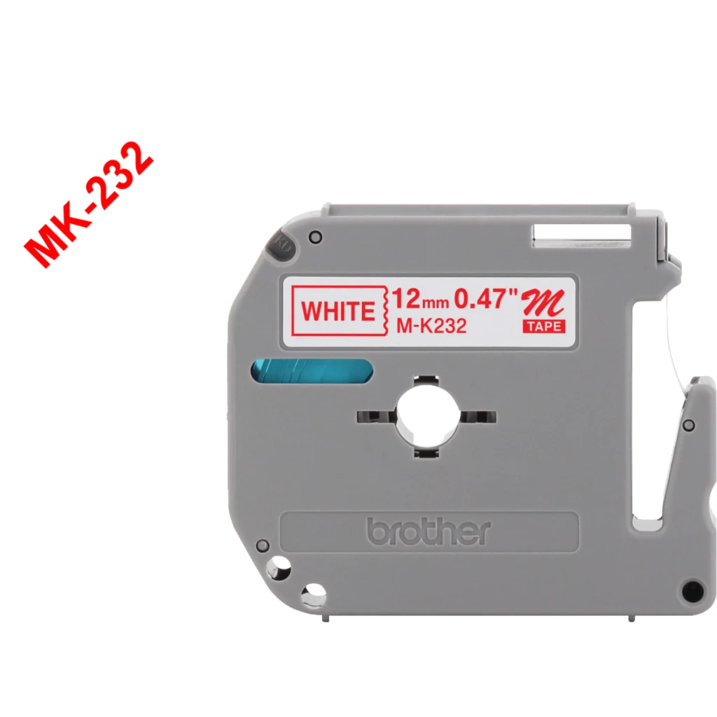 Catridge BROTHER MK232 12mm Rojo sobre Blanco para PT80/PT90