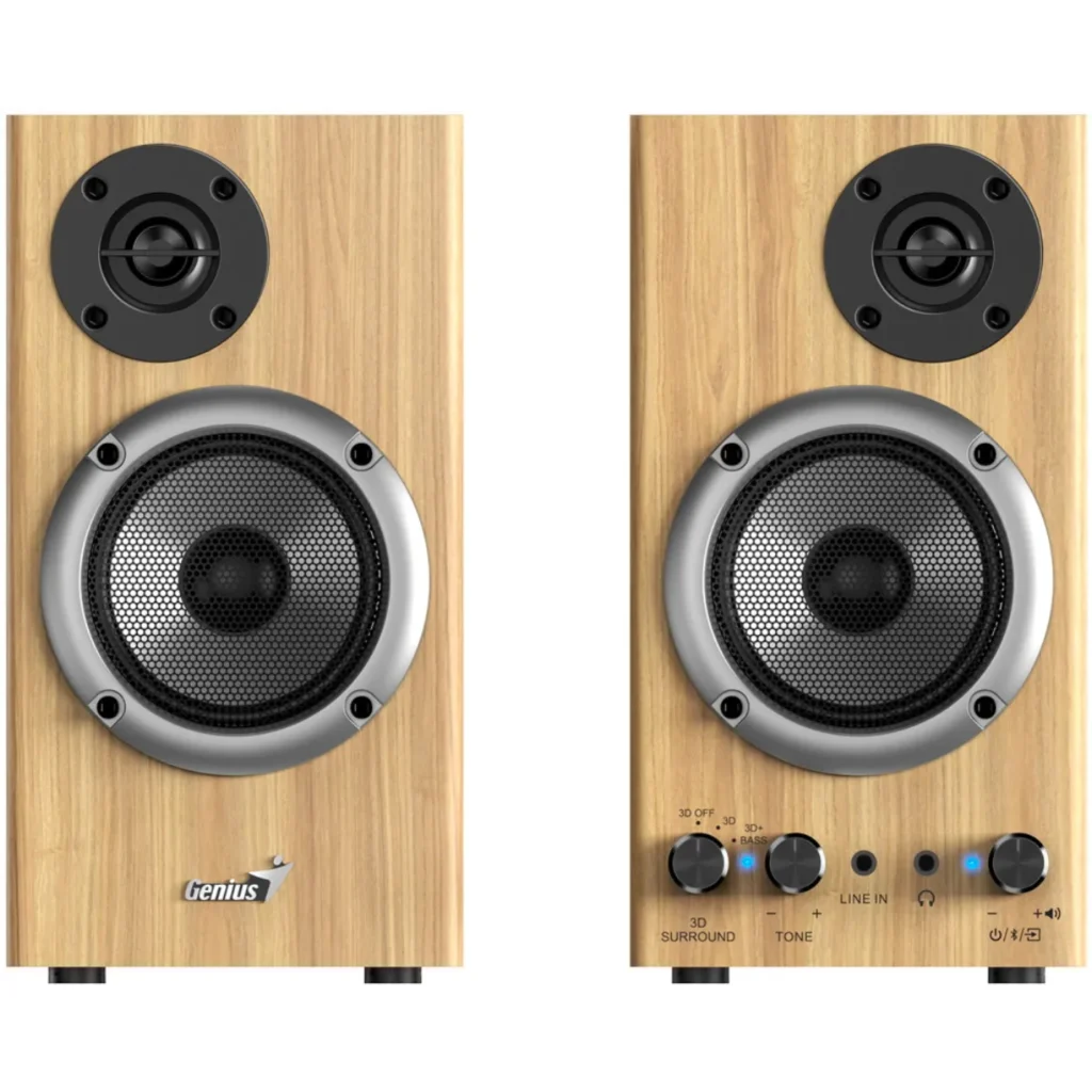 Imagen 1 de GENIUS PARLANTE MONITOR 2.0 BLUETOOTH WOOD SP-HF520BT