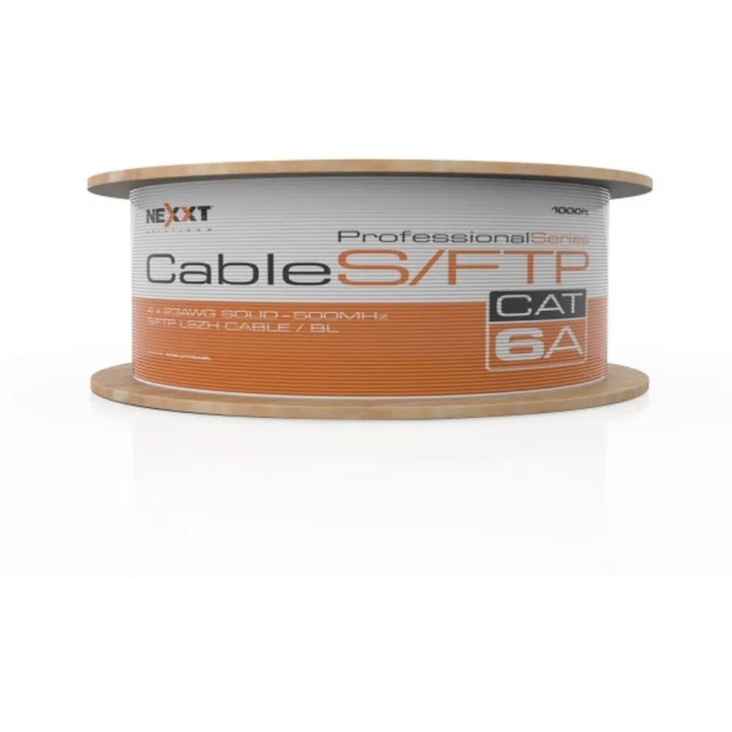 Cable de Red Nexxt Cat6A S/FTP 4 Pares Rollo 305 Metros LSZH Color AZUL