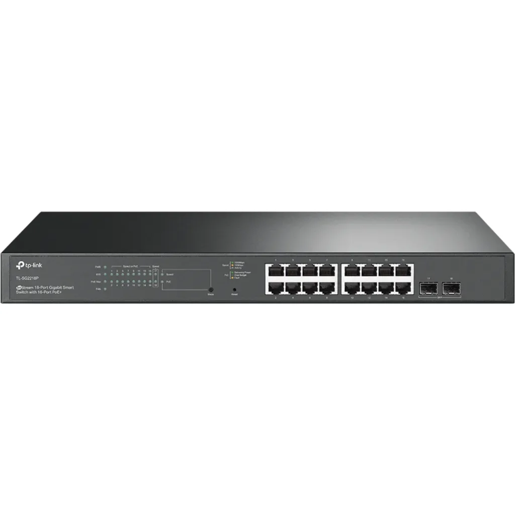 Switch TP-Link inteligente Gigabit JetStream de 18 puertos PoE+ 16 puertos
